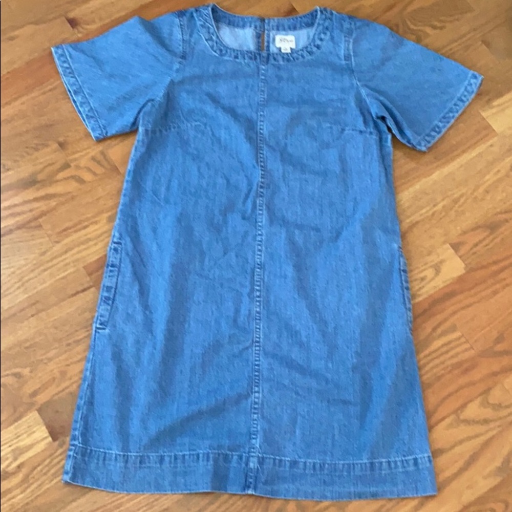 JCrew Flutter-Sleeve Denim Mini Dress — Size 4